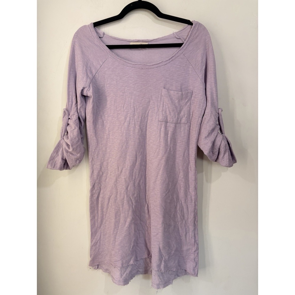 Altar'd State T Shirt Dress Women's M Lavender Purple Long Sleeve Pocket